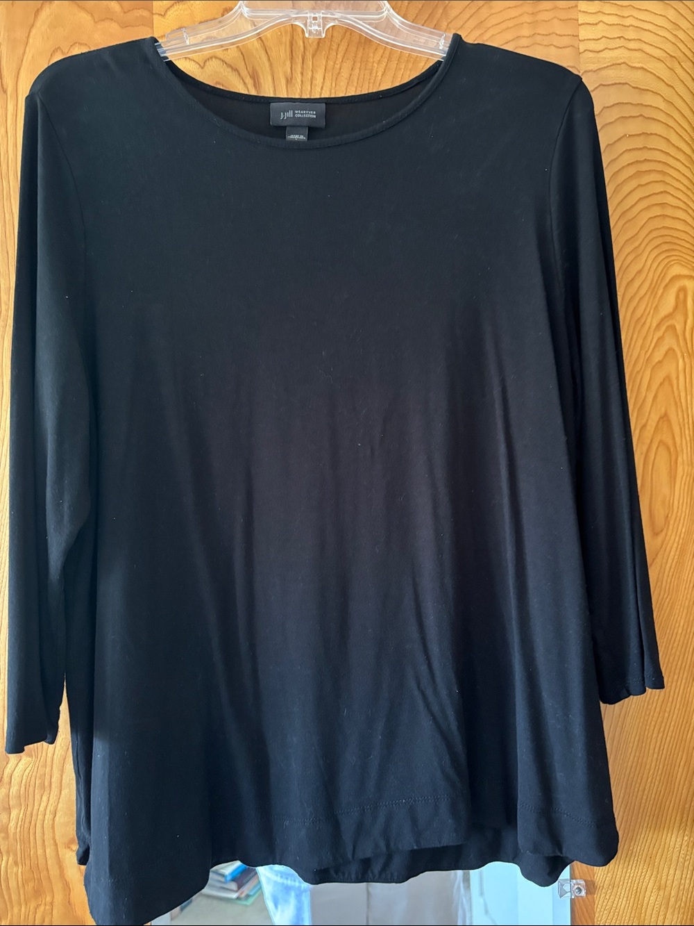J. Jill Black Long Sleeve Crewneck Tee